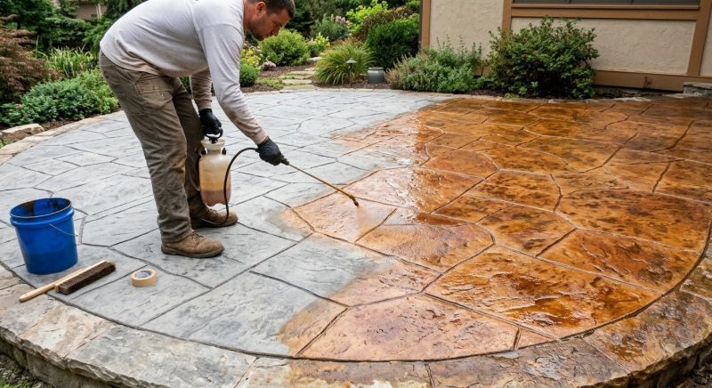 Stamped Concrete Staining in Fort Worth, TX